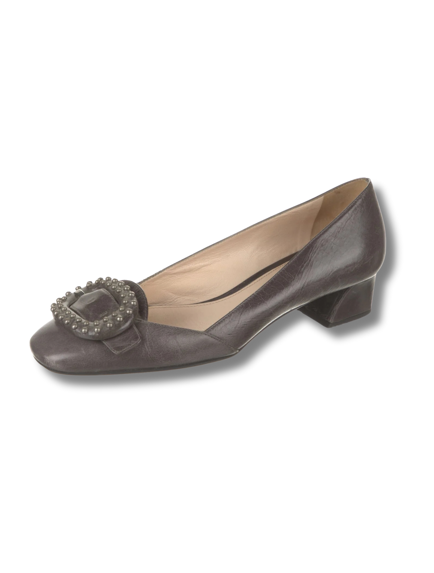 Prada Leather Studded Accents Pumps